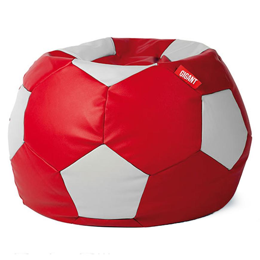 Sedací vak fotbalový míč ekokůže červeno-bílý Baumax