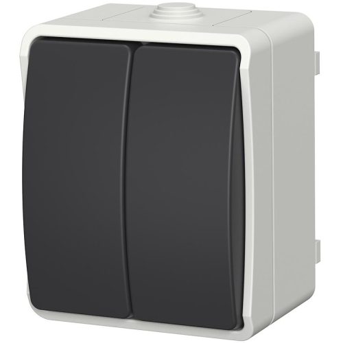 Sériový vypínač na omítku Aqua Plus IP54 vodotěsný šedý DUWI