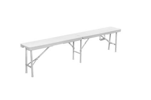 Skládací kempingová lavice bílá Baumax