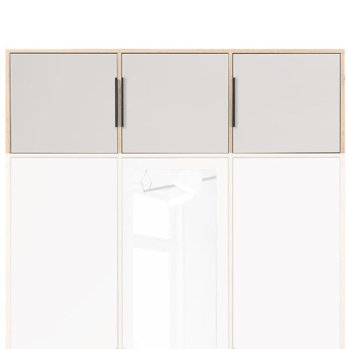 Skříň Duarte D4 kašmír/dub wotan/zrcadlo Baumax