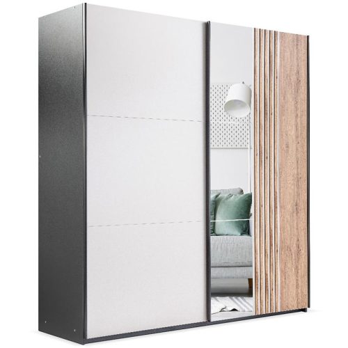 Skříň Evora 203 kašmír/černá/dub wotan Baumax