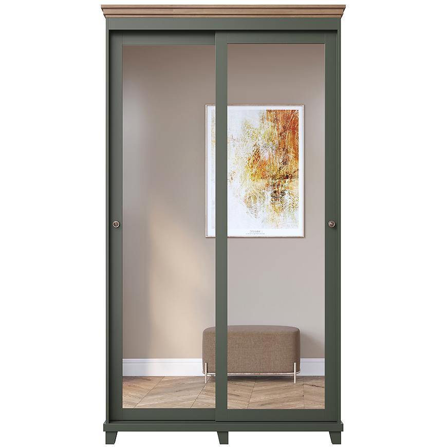 Skříň Evora 54 2-posuvné dveře dub lefkas/zelená Baumax