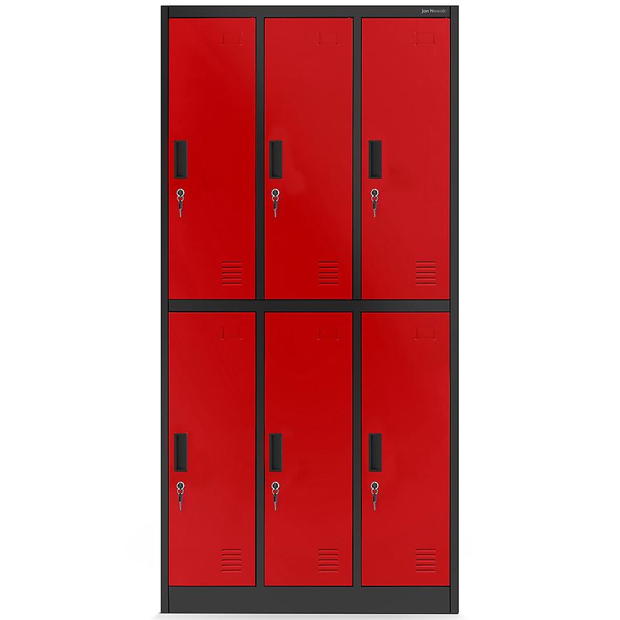 Skříň Igor kov antracit/červené Baumax