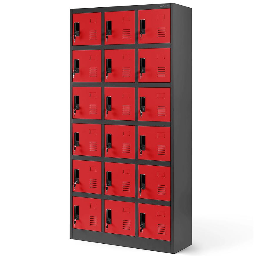 Skříň Karol kov antracit/červené Baumax