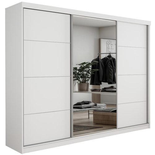 Skříň Palermo 250 bílý + zrcadlo Baumax