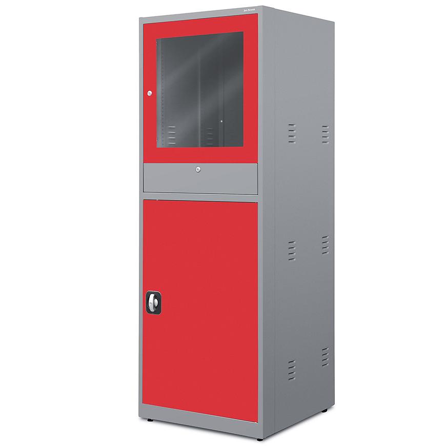 Skříň Steve kov antracit/červené Baumax