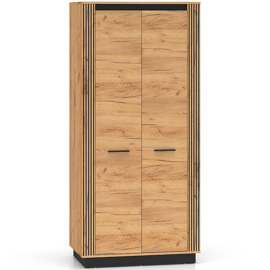 Skříň Urso 03 dub craft zlatá/černá Baumax