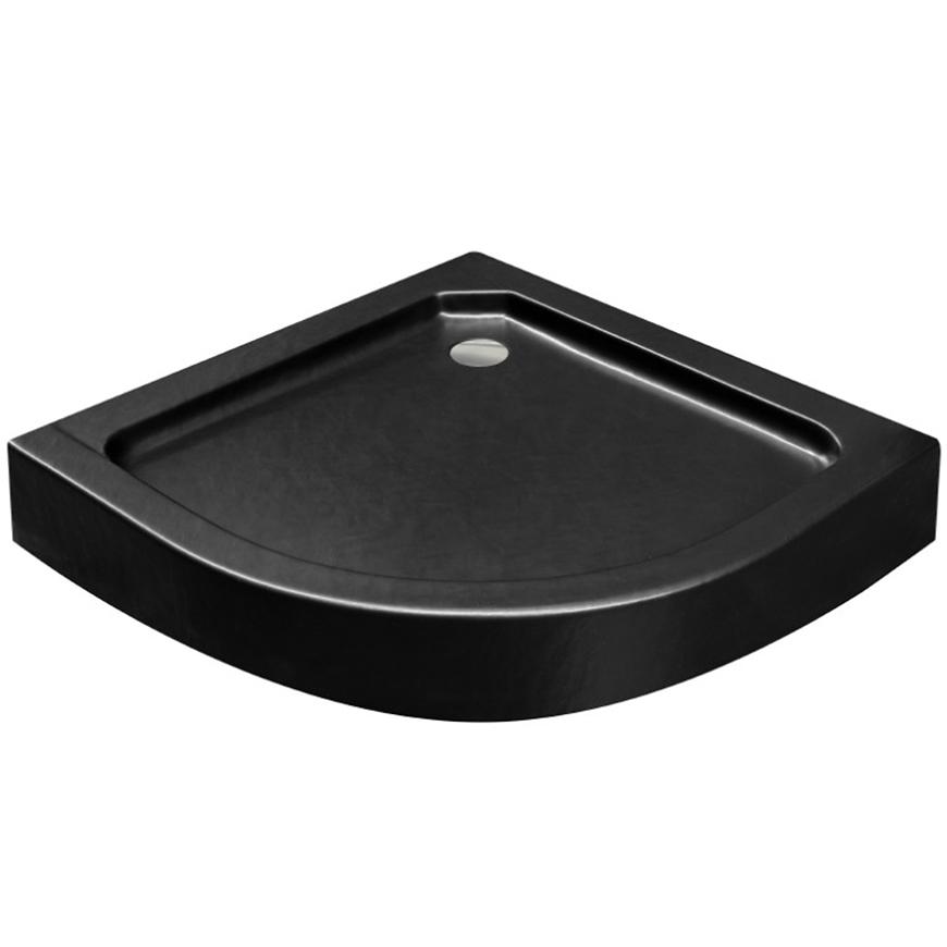Sprchová vanička čtvrtkruhová Alex Stone Effect New 90x90 černá Besco