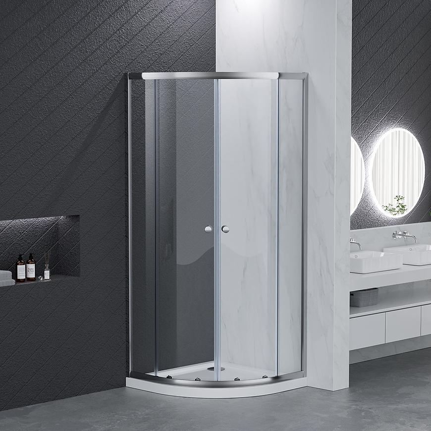 Sprchový kout čtvrtkruhový Uni 80x80x185 chrom Aqua Mercado