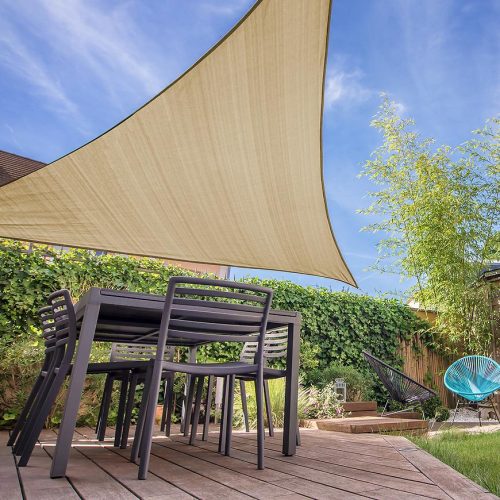 Stínící plachta trojúhelník 5x5x5 m béžová
