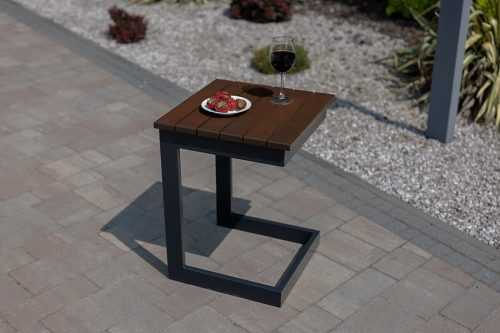 Stolek k zahradnímu lehátku palisandr Baumax