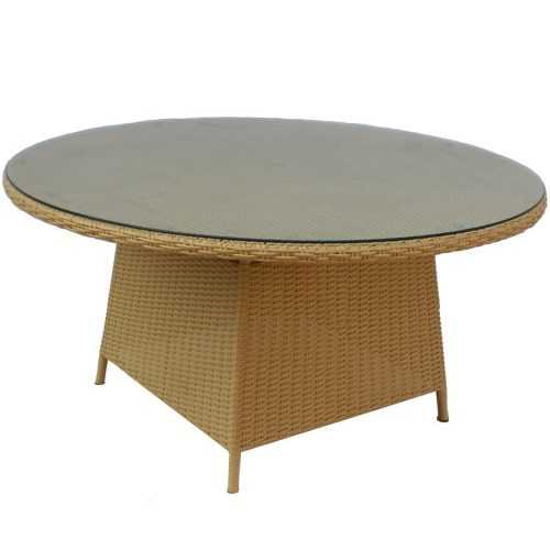 Stůl z umělého ratanu Olaf béžový Baumax