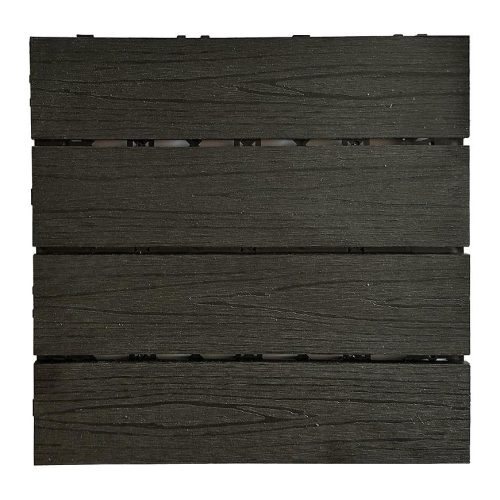 Terasová dlaždice tmavě antracit dřevo 300X300 Parquet Mercado