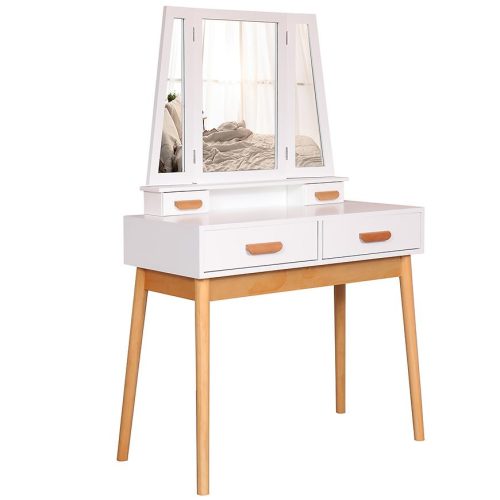 Toaletní stolek se stoličkou Sylvia 015 9514 barva bílá/přírodní Baumax