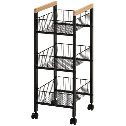 Úložný vozík 3patrový GC6010 3 černá/přírodní Baumax