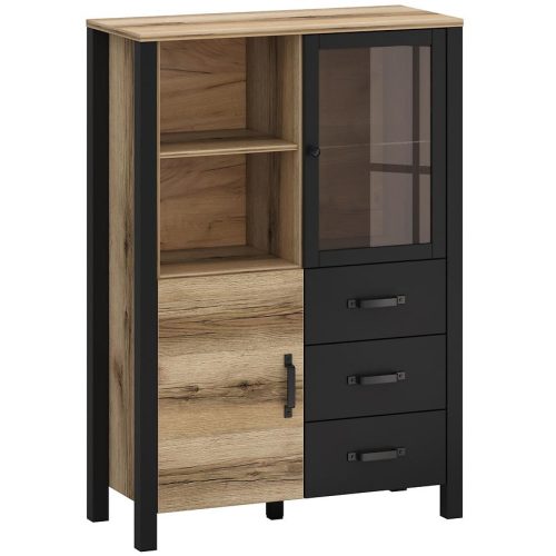 Vitrína 2d3s Derby C Light + Black Baumax