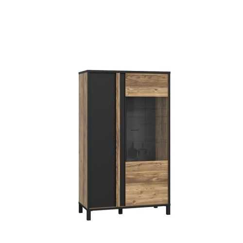 Vitrína Haruki 95 Černá / Alpský Smrk 042025 Baumax