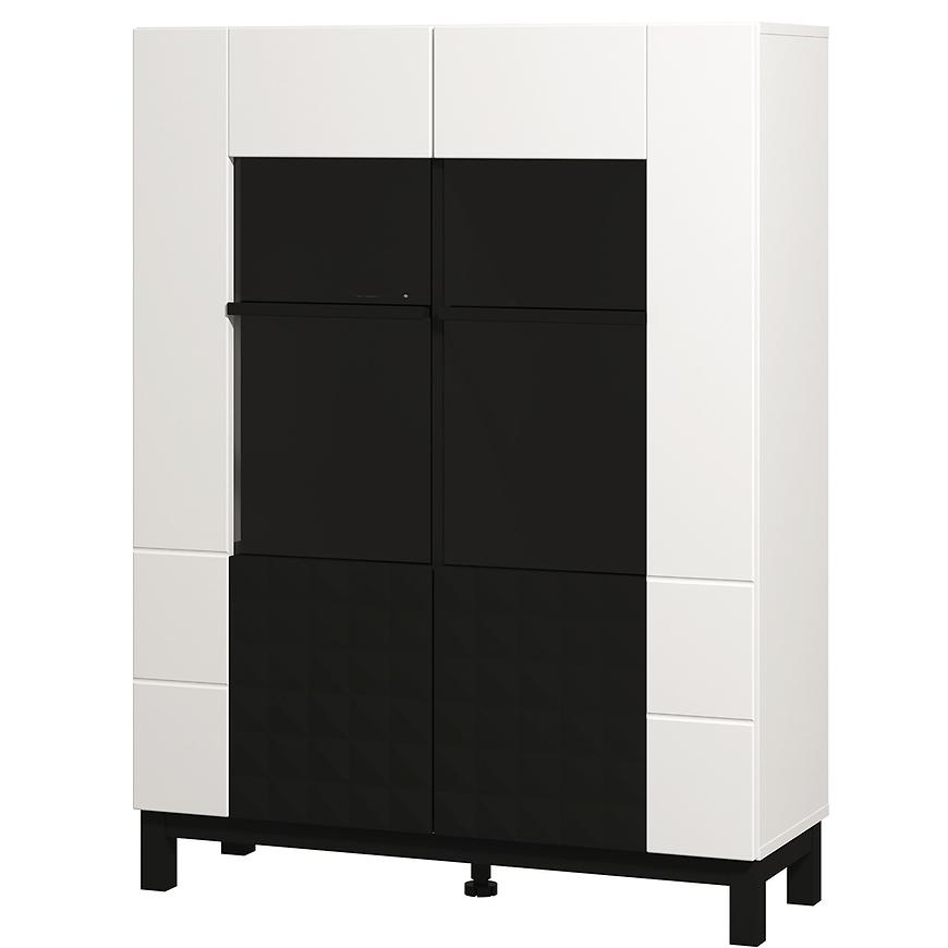 Vitrína Sarthe 2K bílá/černá 11013674 Baumax