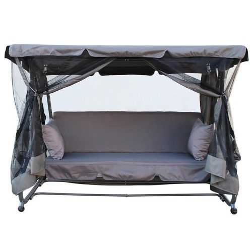 Zahradní houpačka s moskytiérou šedá Baumax