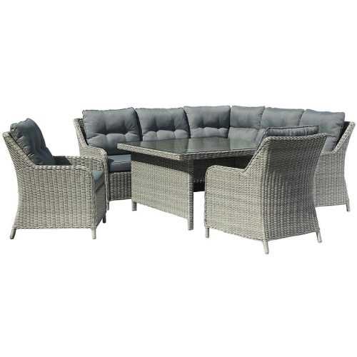 Zahradní rohová sedačk ratan Bolzano šedá