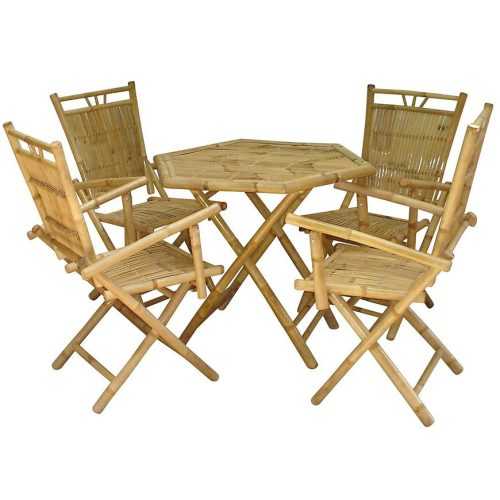 Zahradní souprava z bambusu 1+4