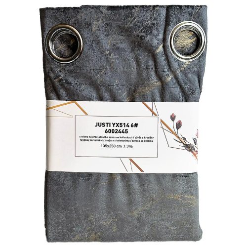 Závěs s oky Velvet Justi YX514/6 135x250 šedý Baumax