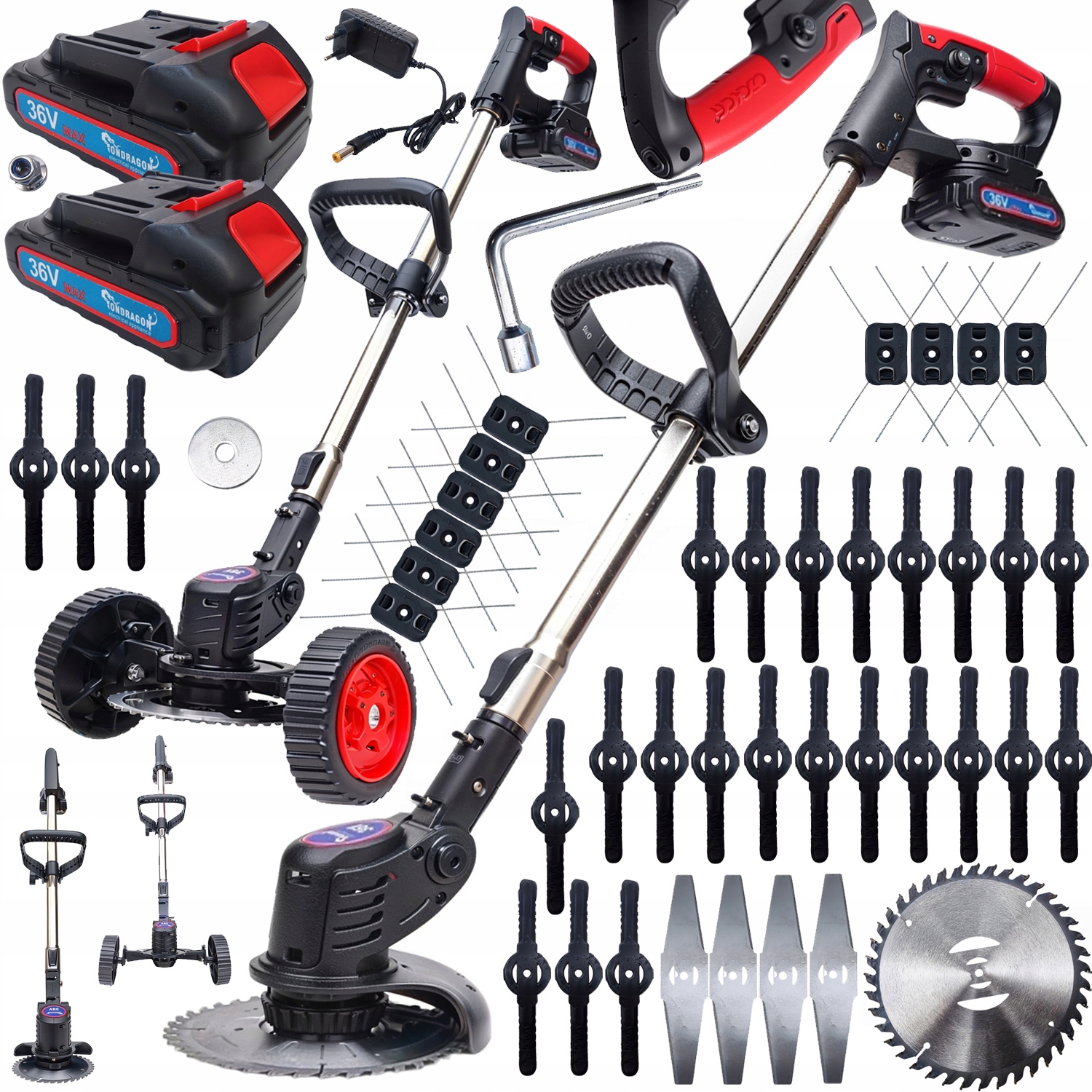 Aku křovinořez 2x36V s kolečky a příslušenstvím OD9110 ONDRAGON