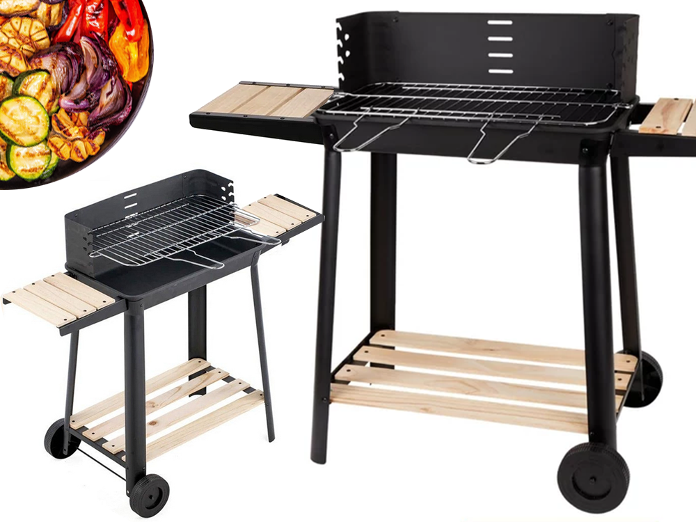 Zahradní gril na dřevěné uhlí s nastavitelným roštem 27091 JIPOS