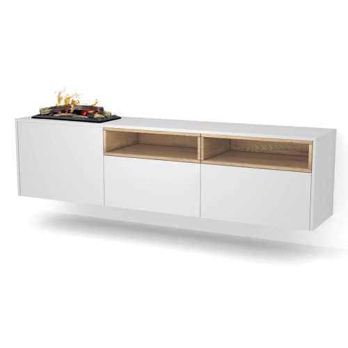 Elektrický krb Tecero Cassette 400/600 bílá/dub WARMTEC