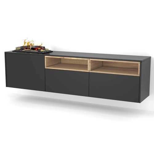 Elektrický krb Tecero Cassette 400/600 černá/dub WARMTEC