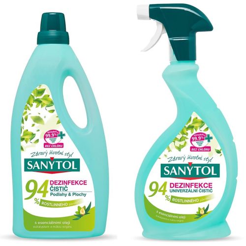 Sanytol DuopackDezinfekční univerzální čistič 500ml + SANYTOL na podlahu 1 l Sanytol