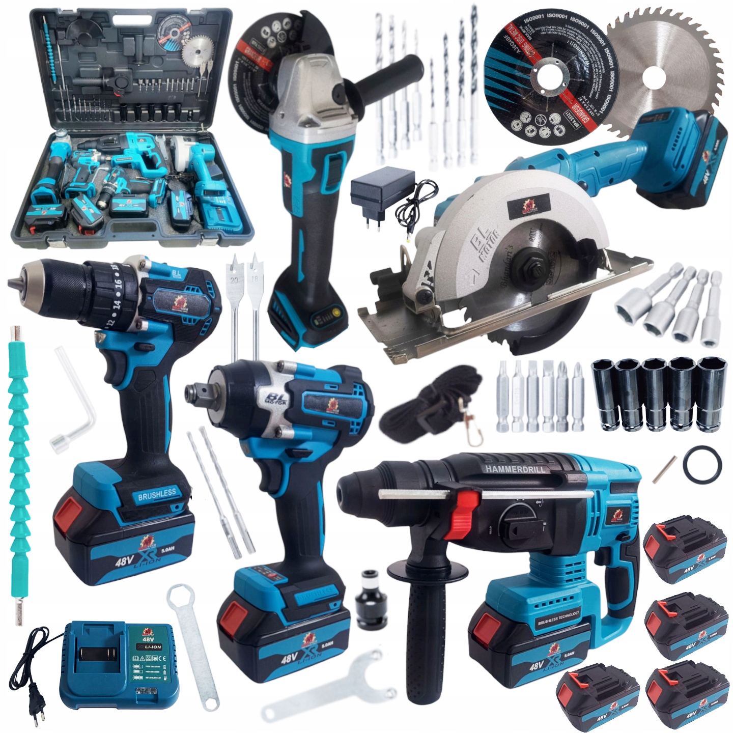 Sada aku nářadí 5v1 4x48V BT5222 ONDRAGON