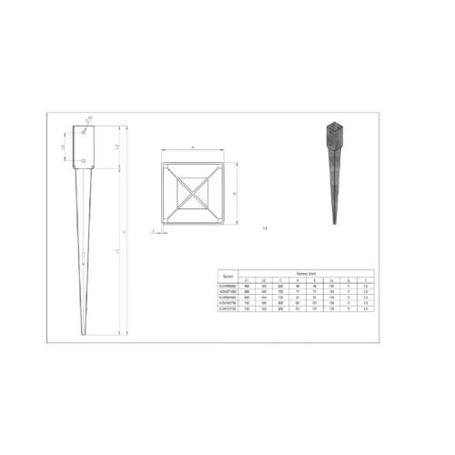 Patka kotevní s hrotem