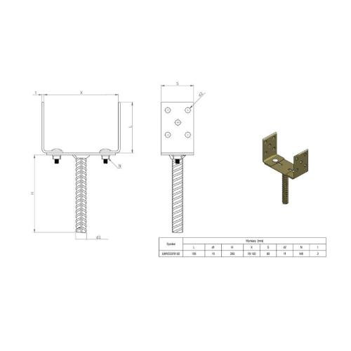 Patka kotevní do betonu stavitelná