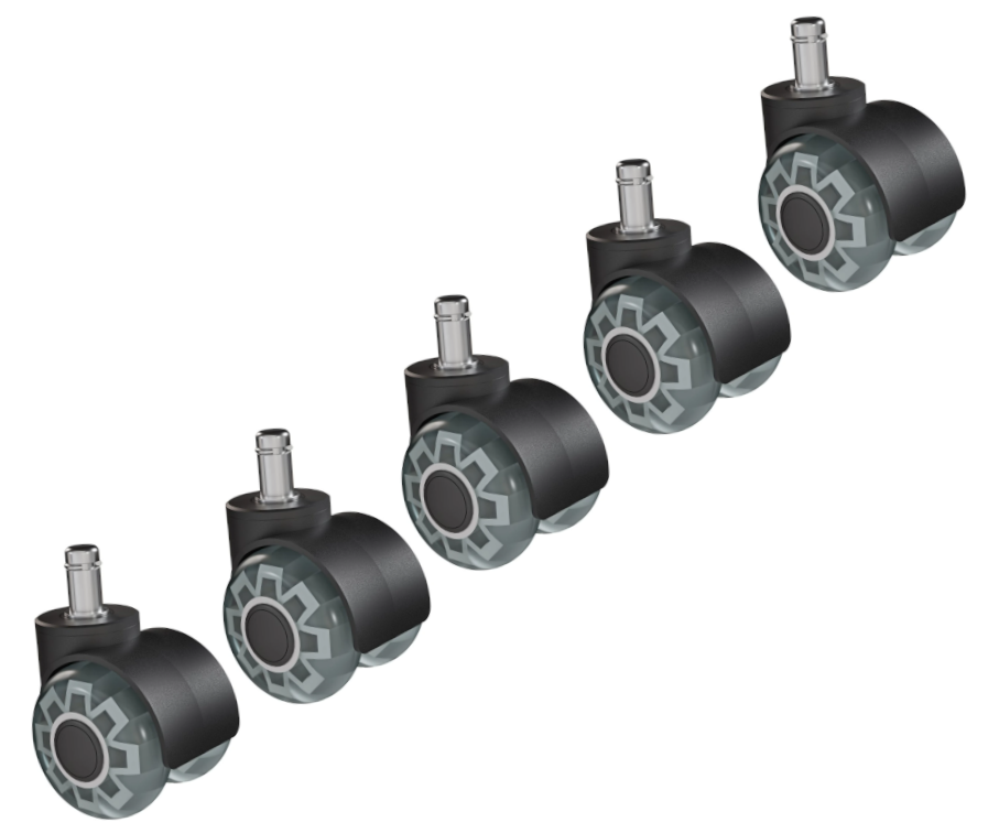 Kolečko nábytkové 5ks 50mm čep 11mm pásek