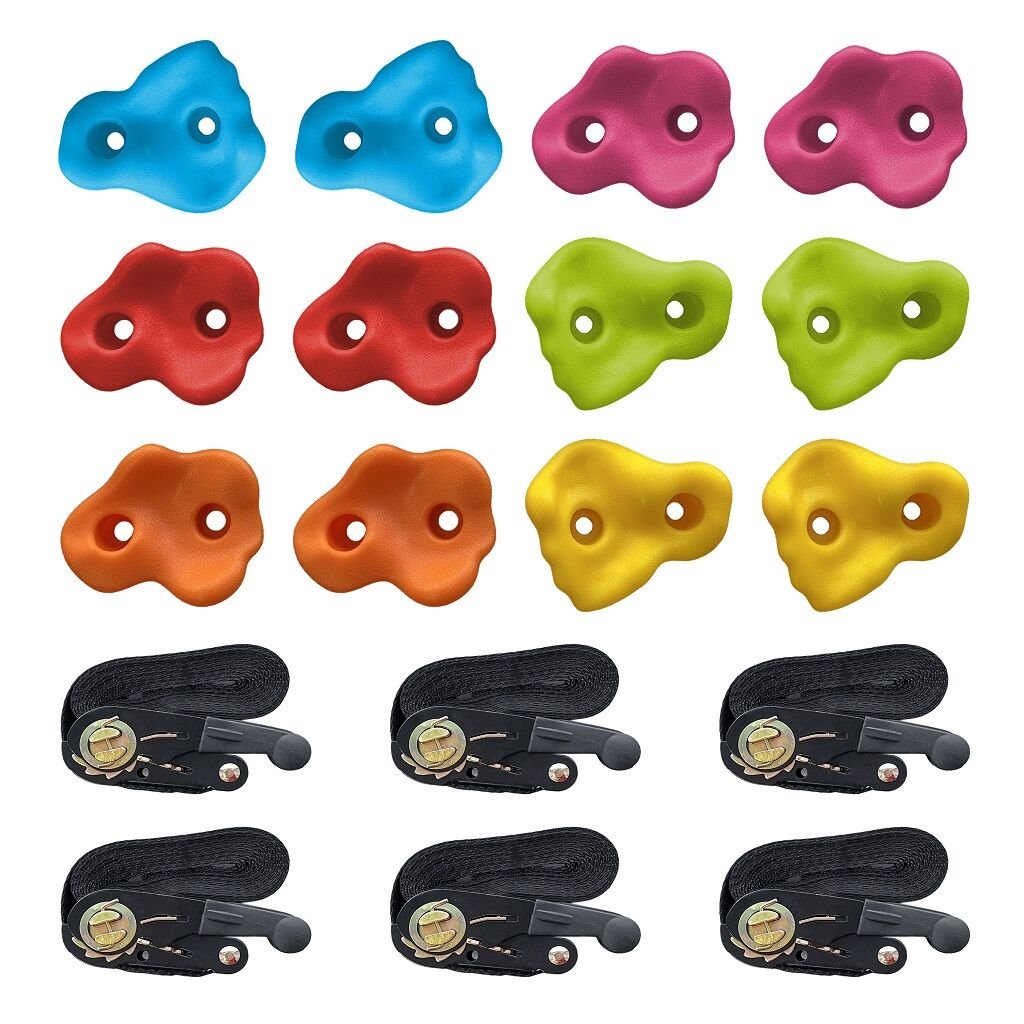 Chyty lezecké dětské 12ks s kurty na strom