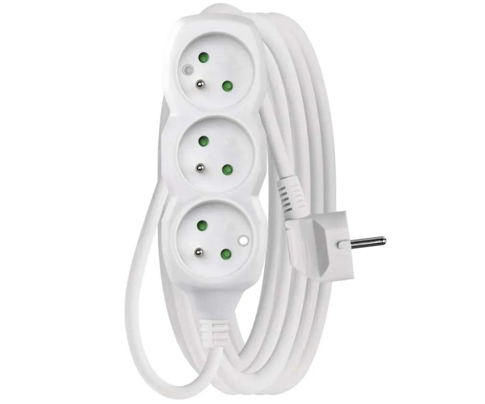Šňůra prodlužovací 3 zásuvky - 5m bílá