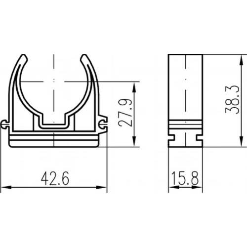 Příchytka D 25 bílá