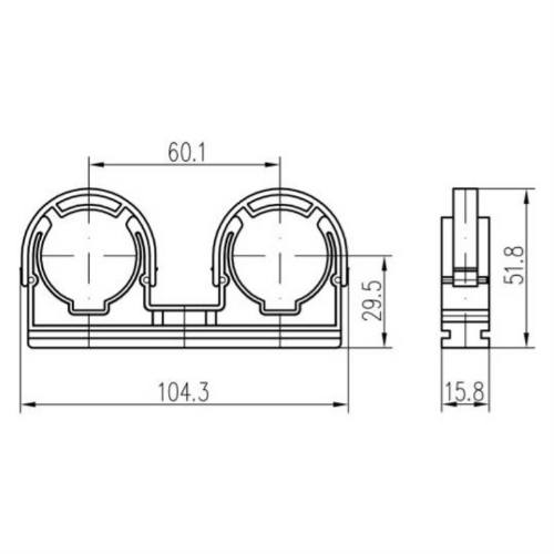 Příchytka D 2 x 28 + třmeny