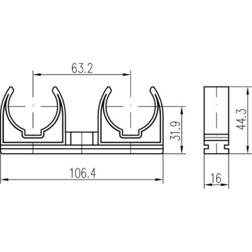 Příchytka D 2 x 32
