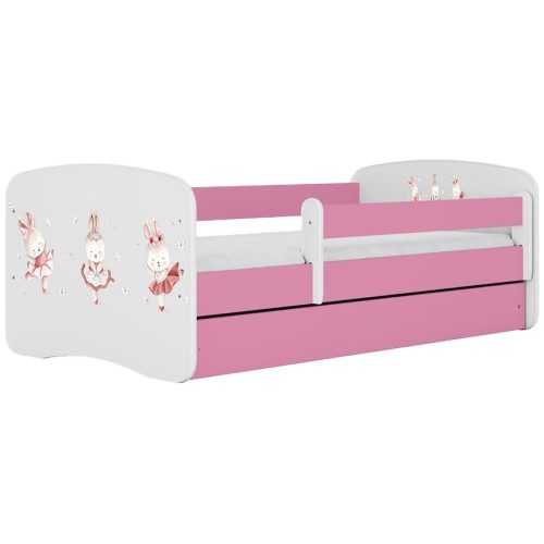 Dětská postel Babydreams+SZ+M růžová 80x160 Tančící králíčci Baumax