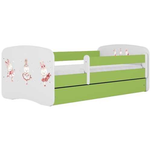 Dětská postel Babydreams+SZ+M zelená 80x180 Tančící králíčci Baumax