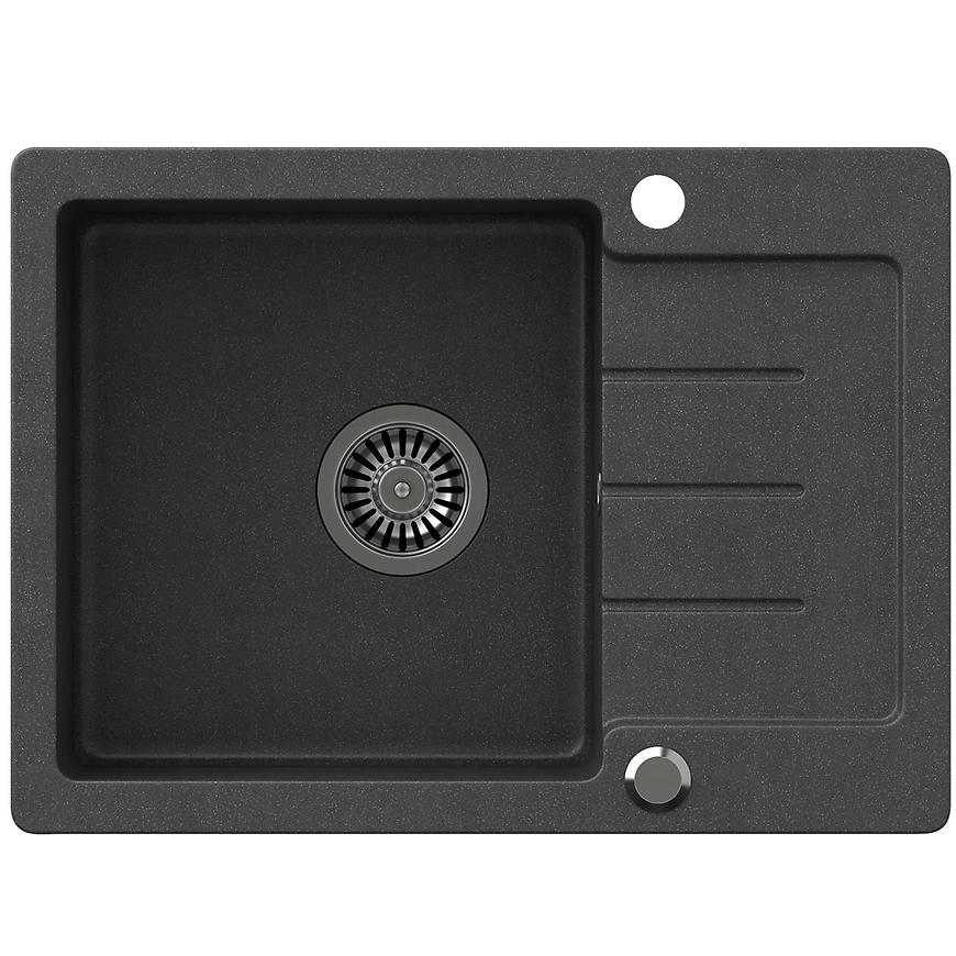 Dřez granitový Forte 116 New 600x440x185 černý QUADRON