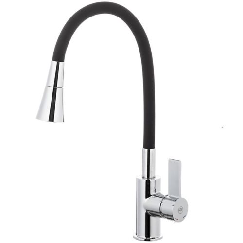 Dřezová baterie s flexibilní výpustí Rumba Black Duo KFA ARMATURA KRAKÓW