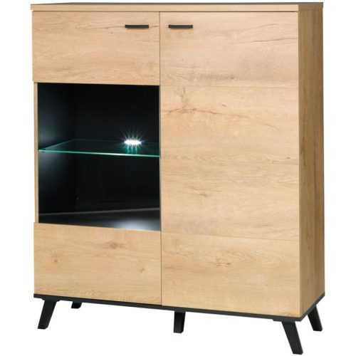 Komoda John 101 cm Dub Lefkas/Černá Baumax