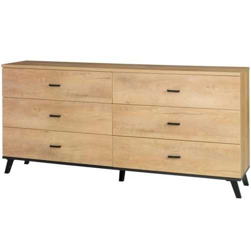 Komoda John 181 cm Dub Lefkas/Černá Baumax