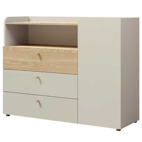 Komoda Yuki 9 béžově šedá/dub olejovaný Baumax