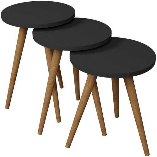 Konferenční Stolek 3 ks FD-WDL3PCCTS-007 antracit/natural Baumax