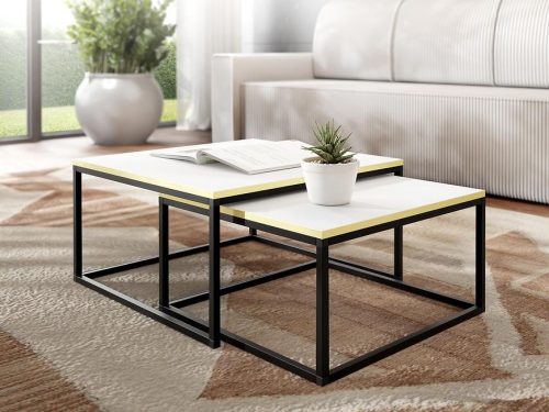 Konferenční stolek Loftiko bílý/zlatý Baumax