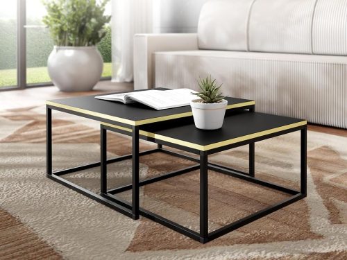 Konferenční stolek Loftiko černý/zlatý Baumax